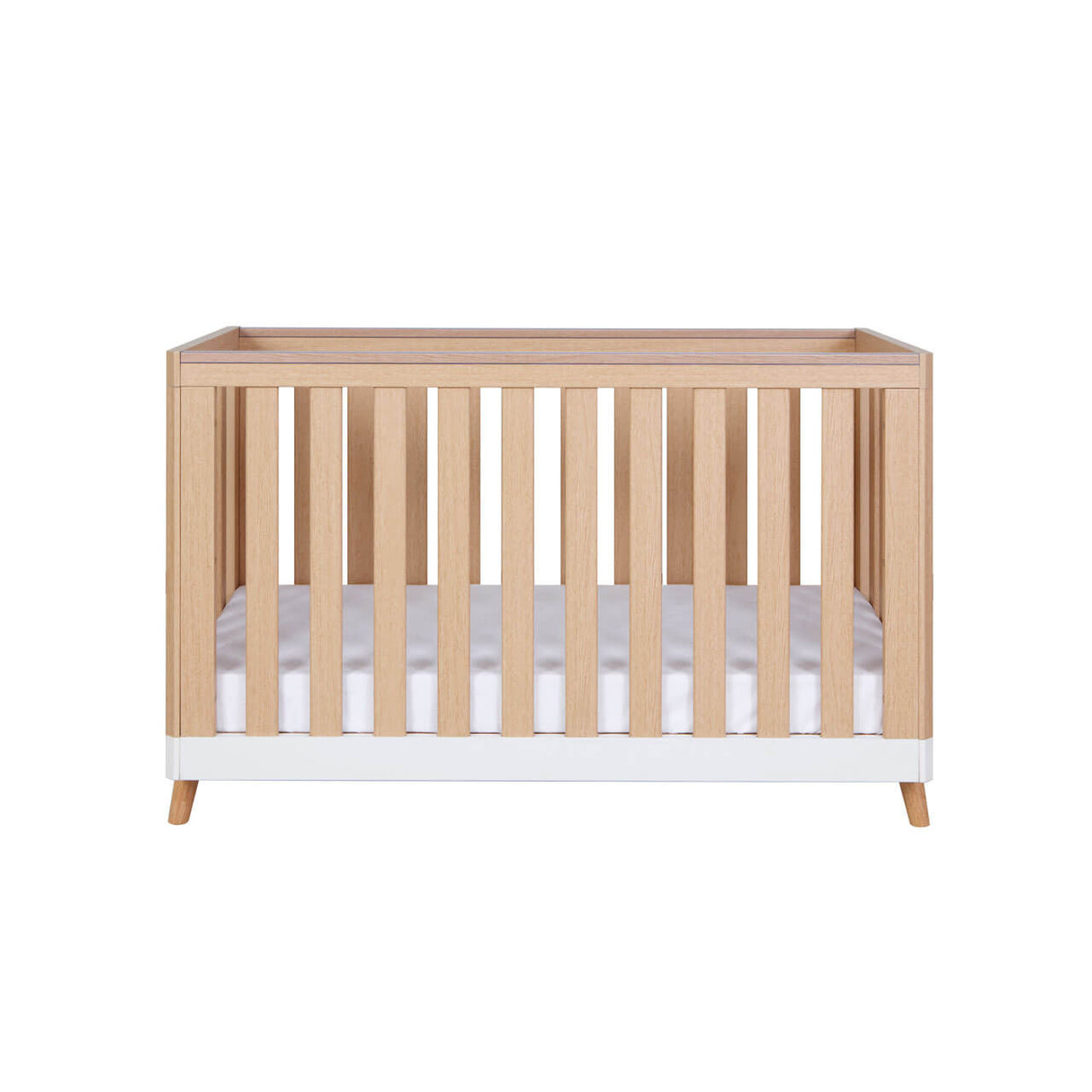 Tutti Bambini Hygge Mini Cot Bed - White/Light Oak