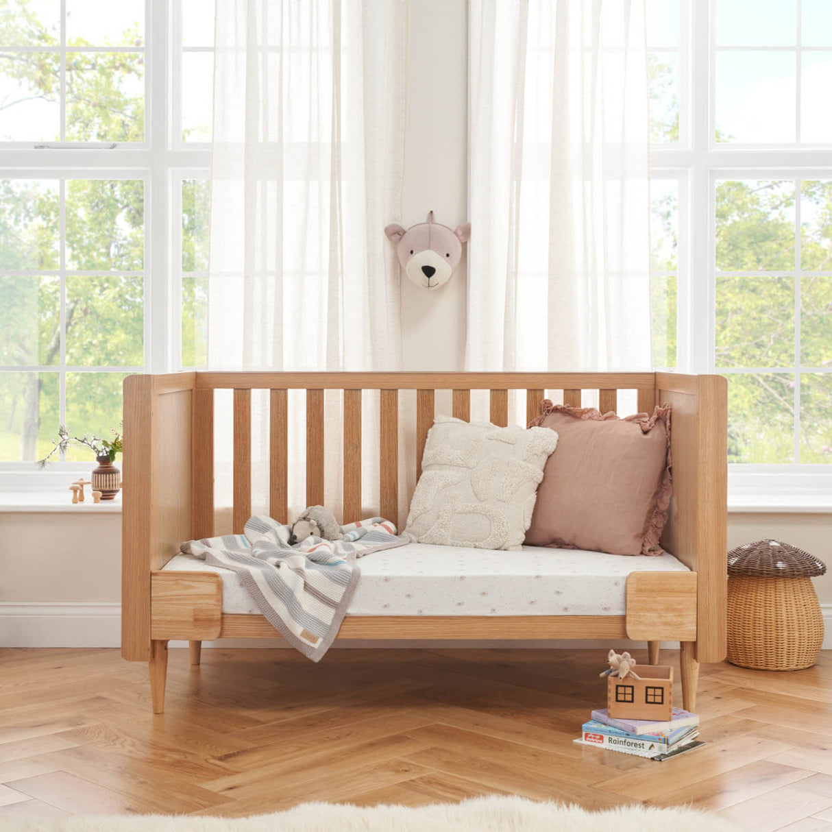Tutti Bambini Japandi Cot Bed - Light Oak