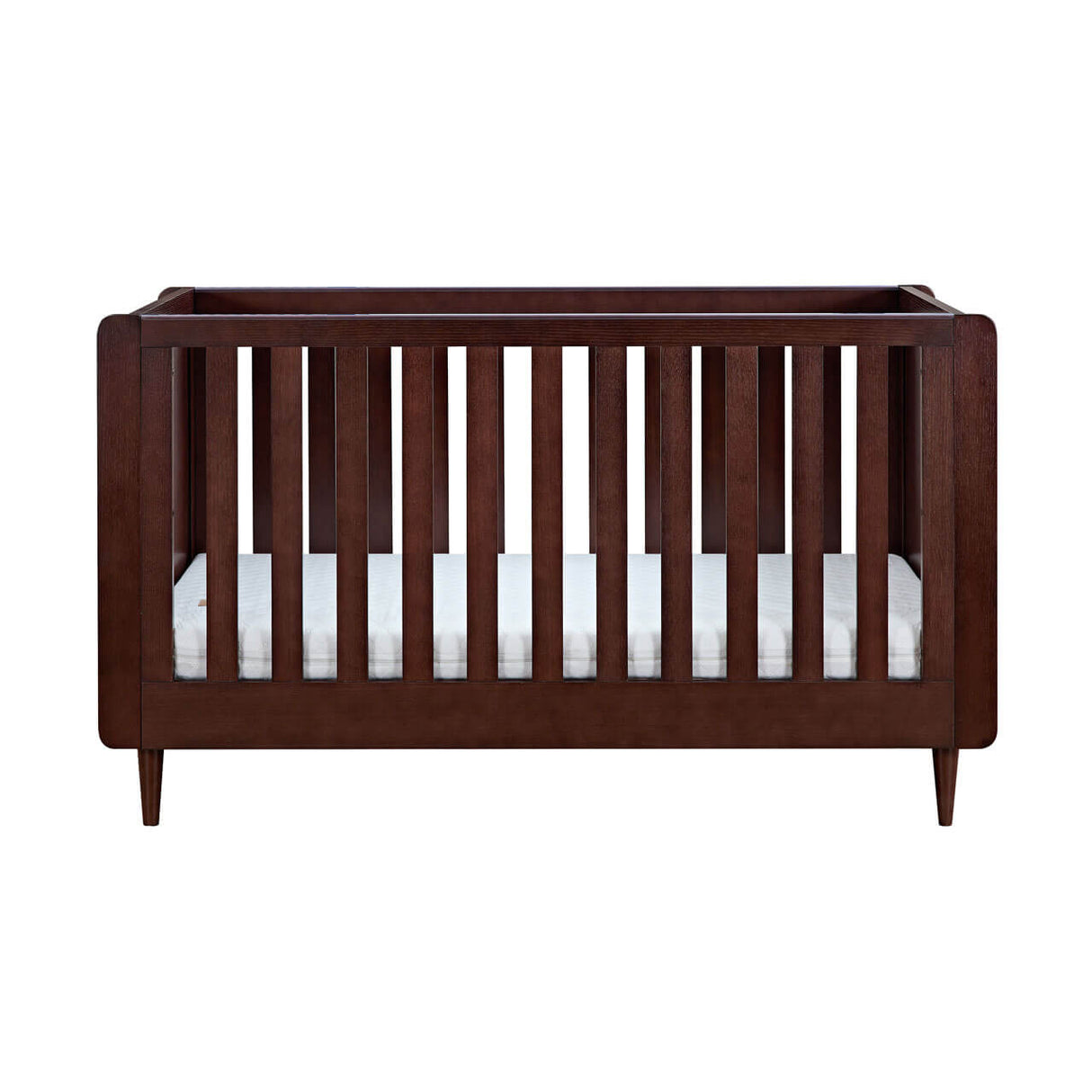 Tutti Bambini Japandi Mini 2 Piece Nursery Furniture Set with Cot Bed and Dresser - Warm Walnut