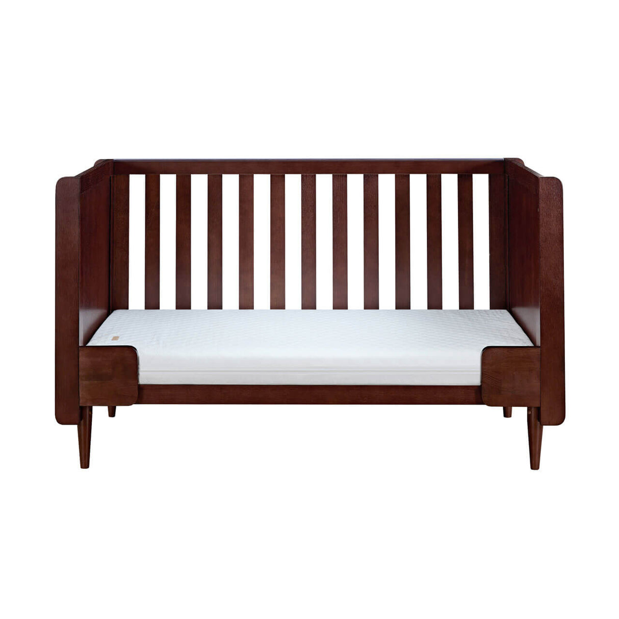 Tutti Bambini Japandi Mini 2 Piece Nursery Furniture Set with Cot Bed and Dresser - Warm Walnut