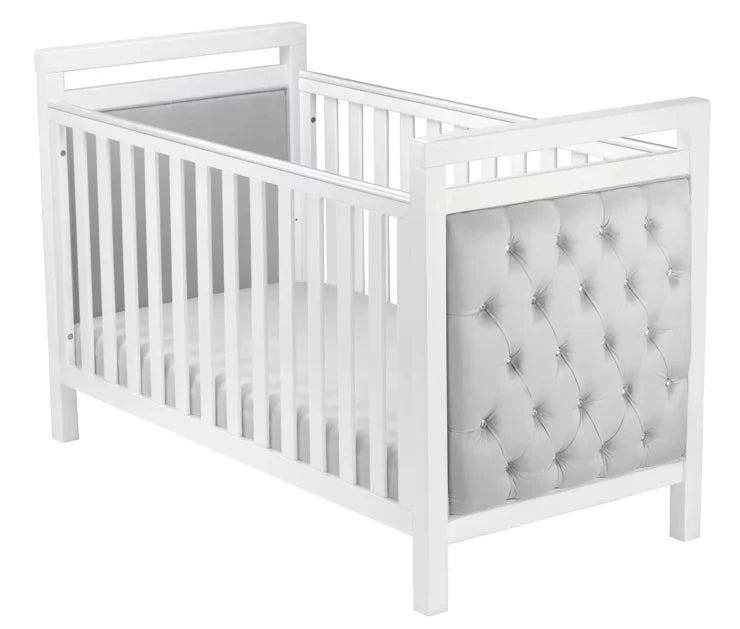 Babymore Velvet Deluxe Cot Bed - White