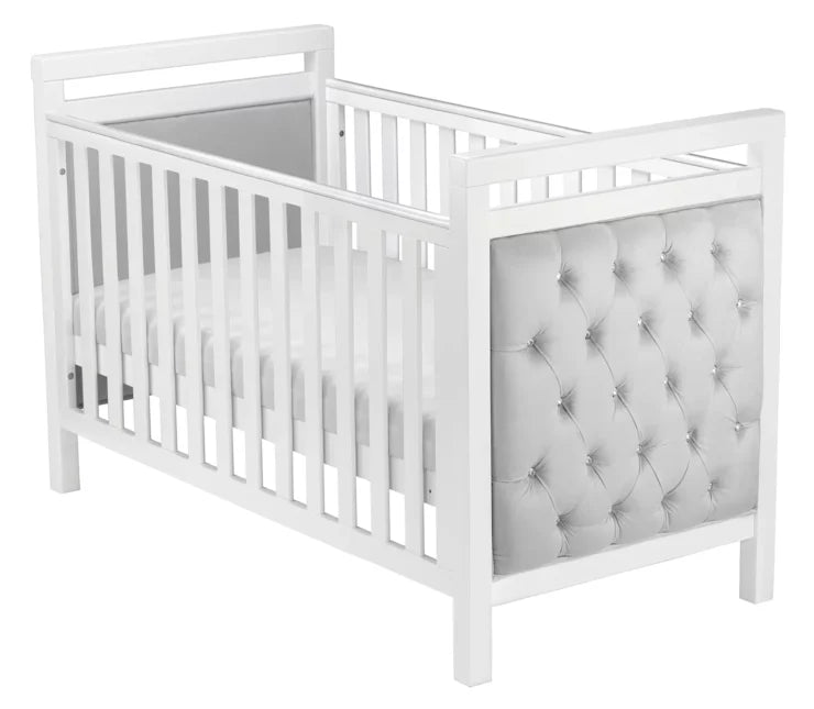 Babymore Velvet Deluxe Cot Bed - White