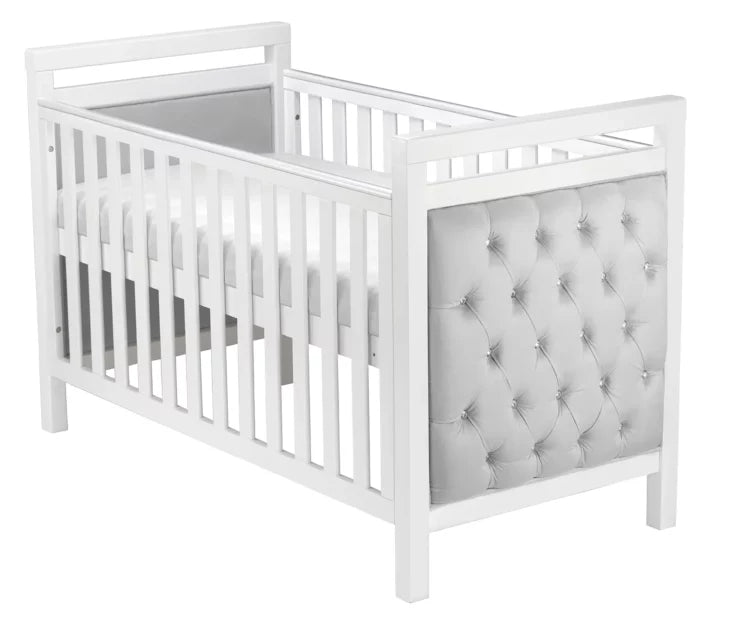 Babymore Velvet Deluxe Cot Bed - White