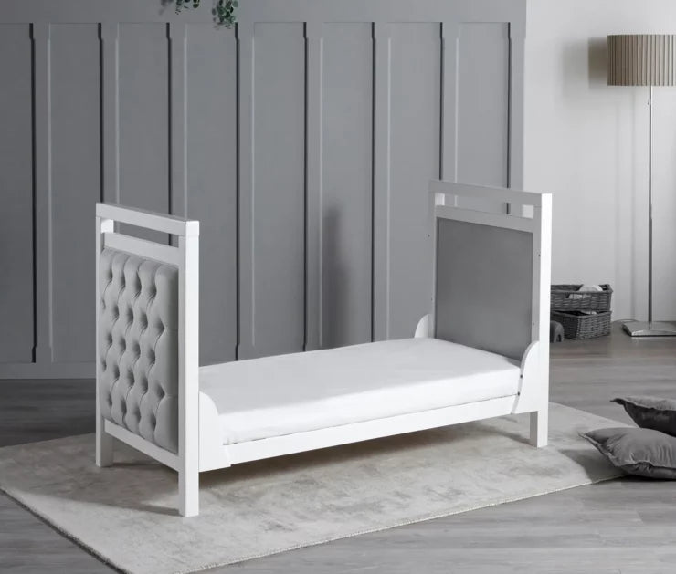 Babymore Velvet Deluxe Cot Bed - White