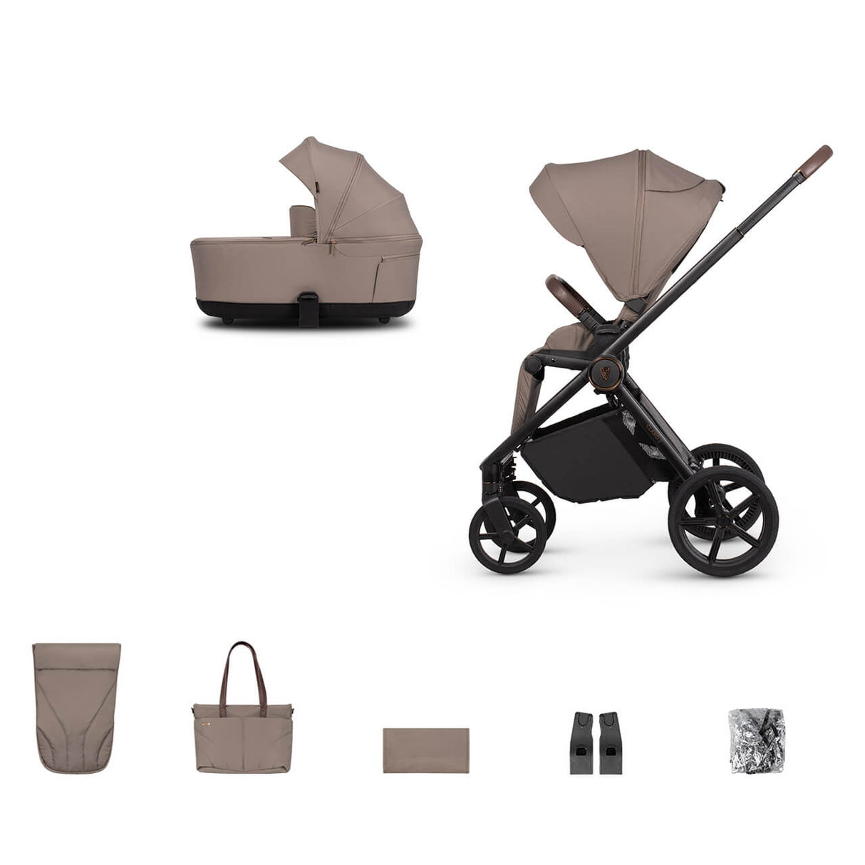 Venicci Claro 2 Pushchair Bundle with Accessories - Almond