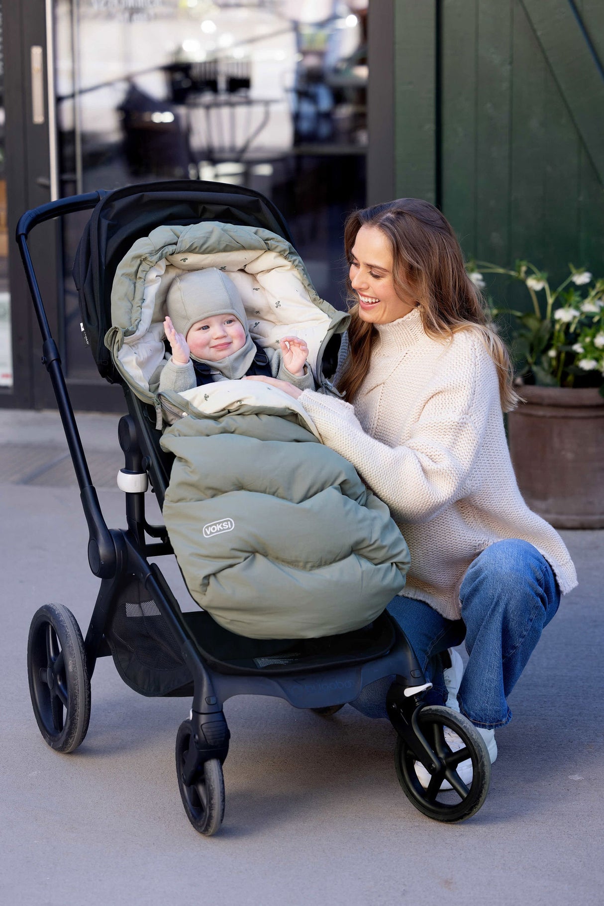 Voksi Explorer All Seasons Universal Pushchair Footmuff - Meadow Green Clover