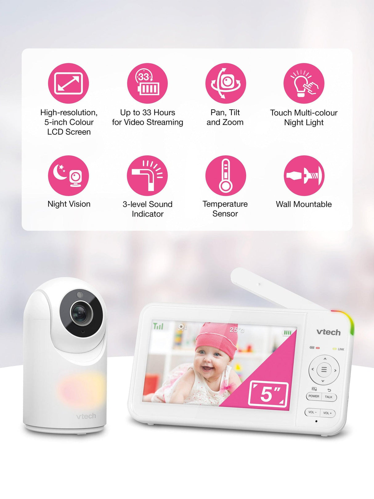 VTech VM5467 5" Video Baby Monitor