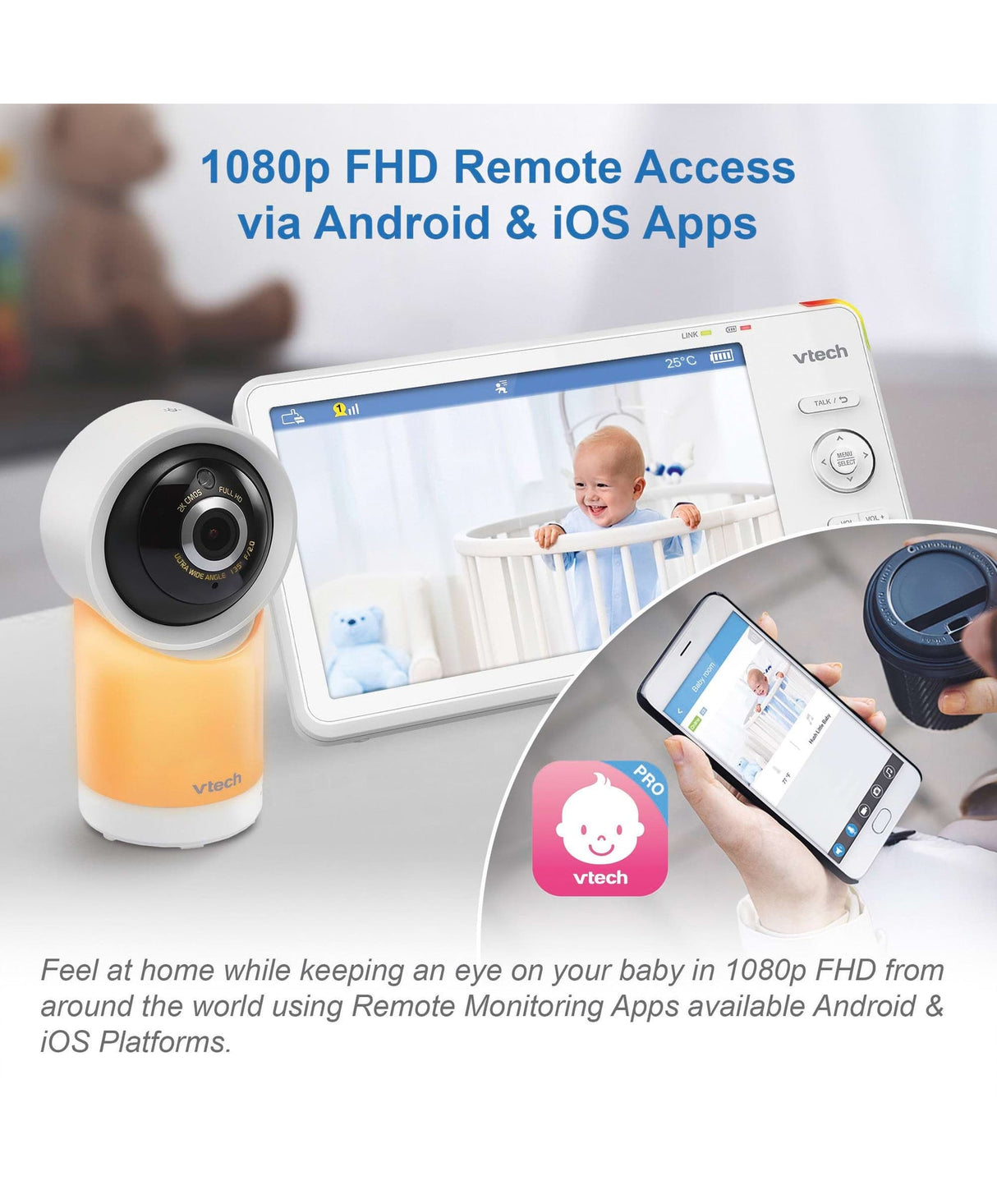 VTech RM7766HD 7" Smart Pan & Tilt Baby Monitor