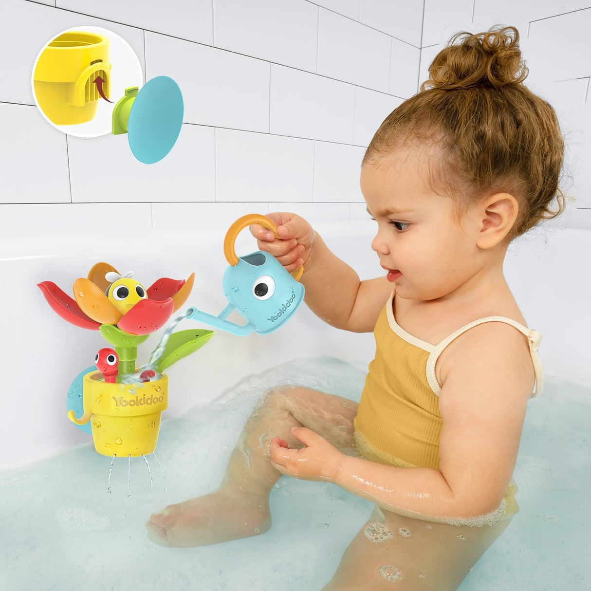 Yookidoo Peek-A-Bee Tub Pop Up Flower & Watering Can Bath Toy