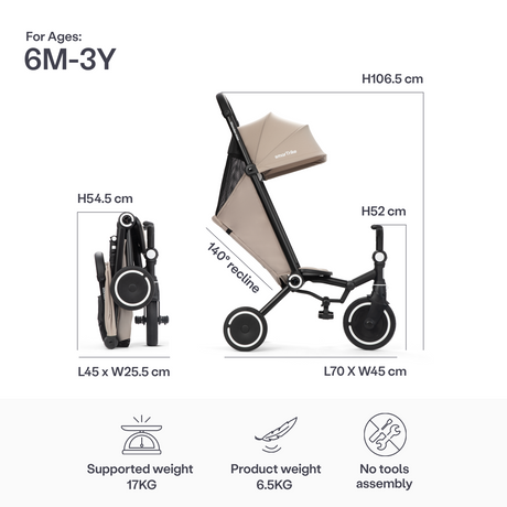 SmarTrike Wonder Max Trike - Stone Beige