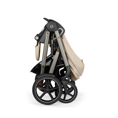 Cybex Talos S Lux Newborn Nest Travel System with Cloud G Car Seat & ISOFIX Base - Almond Beige