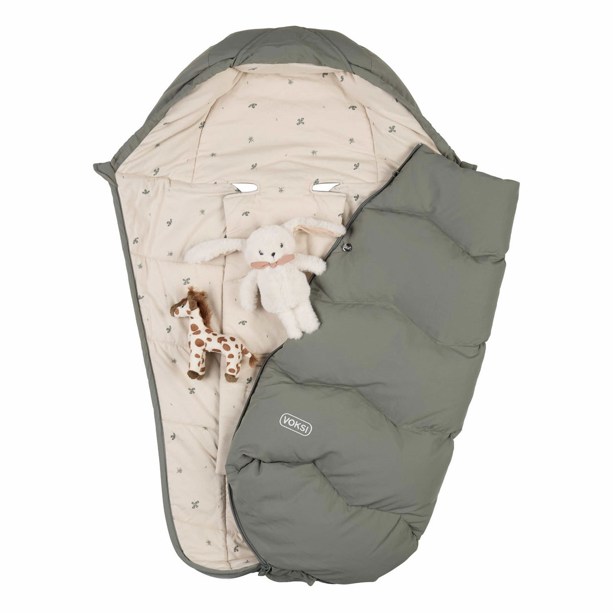 Voksi Explorer All Seasons Universal Pushchair Footmuff - Meadow Green Clover