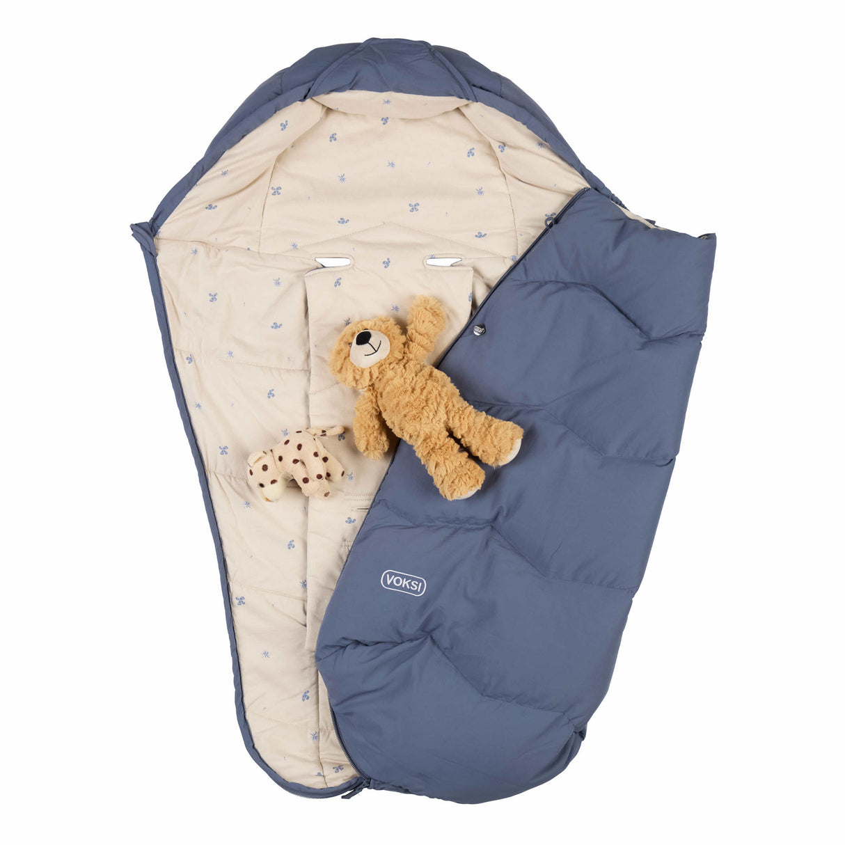 Voksi Explorer All Seasons Universal Pushchair Footmuff - Stone Blue Clover