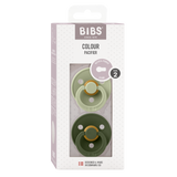 BIBS Colour Round Latex Pacifiers Size 2 – Sage & Hunter Green (2 Pack)