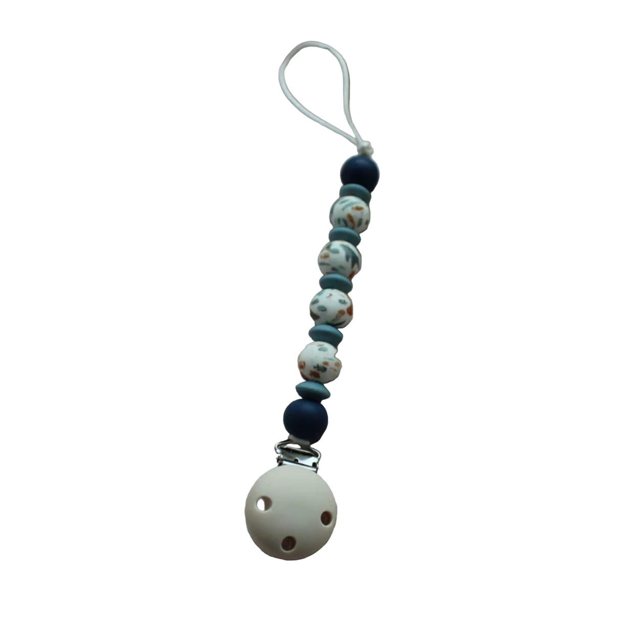 Chewies Silicone Sea Teething Pacifier Clip - Navy/Baby Blue