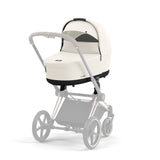 Cybex Priam Travel System with Accessories, Cloud T Car Seat & ISOFIX Base - Off White / Matt Black Frame