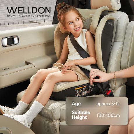 Welldon Cocoon Travel 2 High Back Booster - Sahara