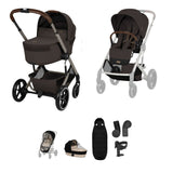 Cybex Balios 2026 with Foldable Carrycot Accessory Bundle - Chocolate Brown