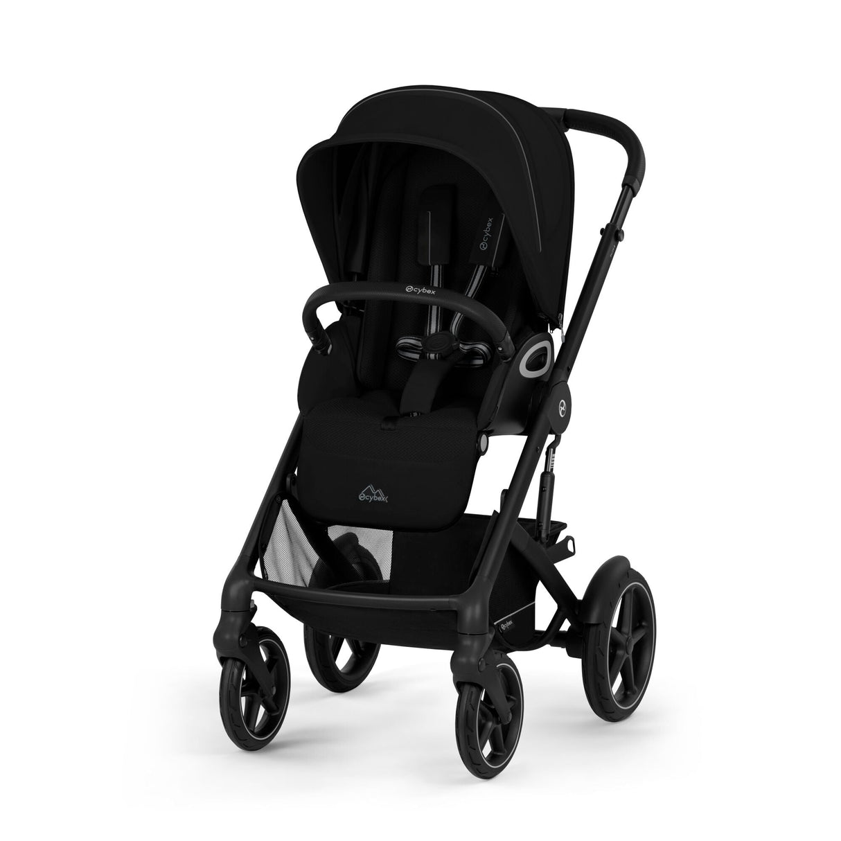 Cybex Talos S Lux Carrycot Travel System with Cloud T Car Seat & ISOFIX Base - Moon Black