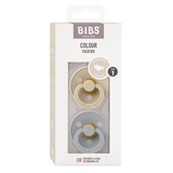 BIBS Colour Anatomical Latex Pacifiers Size 1 – Vanilla & Cloud (2 Pack)