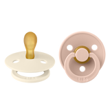 BIBS Colour Symmetrical Latex Pacifiers Size 2 – Ivory & Blush (2 Pack)