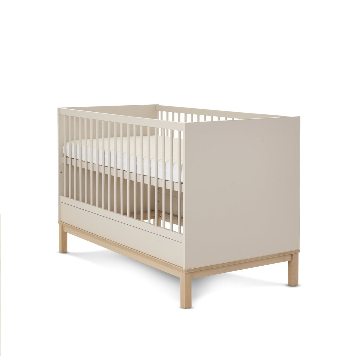 Obaby Astrid 3 Piece Nursery Furniture Set with Cot Bed, Dresser & Wardrobe - Satin