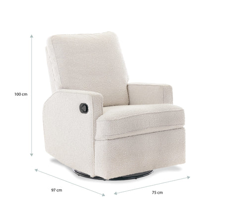Obaby Madison Swivel Glider Recling Chair - Bouclé Style