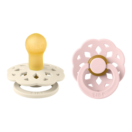 BIBS Boheme Round Latex Pacifiers Size 1 – Ivory & Blush (2 Pack)