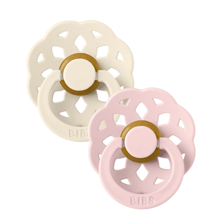 BIBS Boheme Round Latex Pacifiers Size 2 – Ivory & Blush (2 Pack)