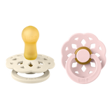 BIBS Boheme Round Latex Pacifiers Size 2 – Ivory & Blush (2 Pack)