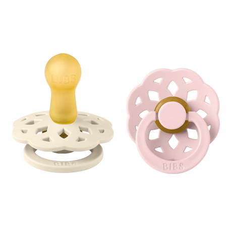 BIBS Boheme Round Latex Pacifiers Size 2 – Ivory & Blush (2 Pack)
