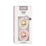 BIBS Boheme Round Latex Pacifiers Size 2 – Ivory & Blush (2 Pack)