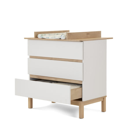 Obaby Astrid Mini 3 Piece Nursery Furniture Set with Mini Cot Bed & Dresser - White
