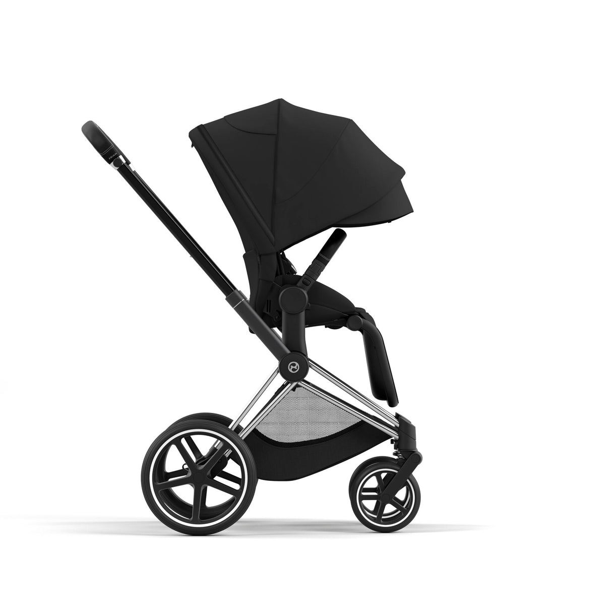 Cybex Priam Travel System with Accessories, Cloud T Car Seat & ISOFIX Base - Sepia Black / Chrome Black Frame