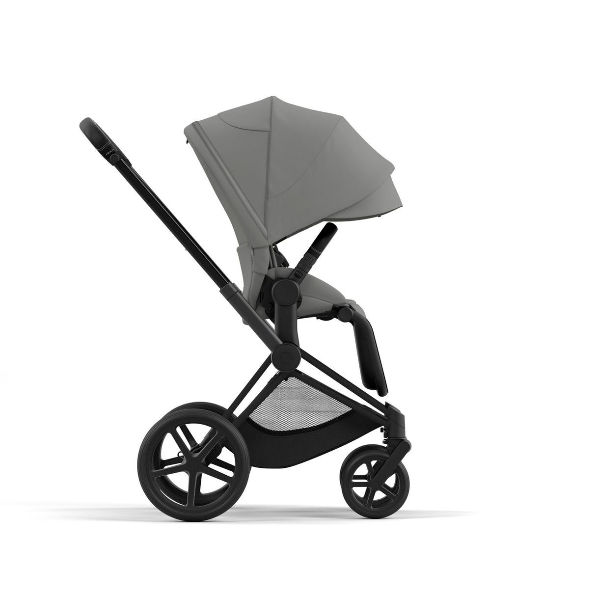 Cybex Priam Travel System with Accessories, Cloud T Car Seat & ISOFIX Base - Mirage Grey / Matt Black Frame