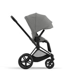 Cybex Priam Travel System with Accessories, Cloud T Car Seat & ISOFIX Base - Mirage Grey / Matt Black Frame