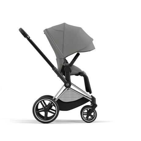 Cybex Priam Travel System with Accessories, Cloud T Car Seat & ISOFIX Base - Mirage Grey / Chrome Black Frame