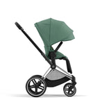 Cybex Priam Travel System with Accessories, Cloud T Car Seat & ISOFIX Base - Leaf Green / Chrome Black Frame