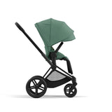 Cybex Priam Travel System with Accessories, Cloud T Car Seat & ISOFIX Base - Leaf Green / Matt Black Frame
