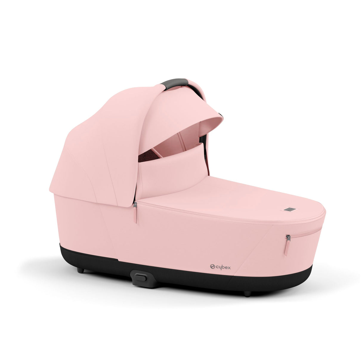 Cybex Priam Travel System with Accessories, Cloud T Car Seat & ISOFIX Base - Peach Pink / Chrome Black Frame