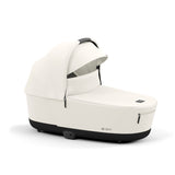 Cybex Priam Travel System with Accessories, Cloud T Car Seat & ISOFIX Base - Off White / Matt Black Frame