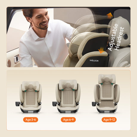 Welldon Cocoon Travel 2 High Back Booster - Sahara