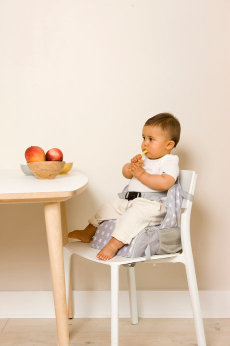 Baby to Love Travel Up Backpack Chair & Booster Seat - White Stars