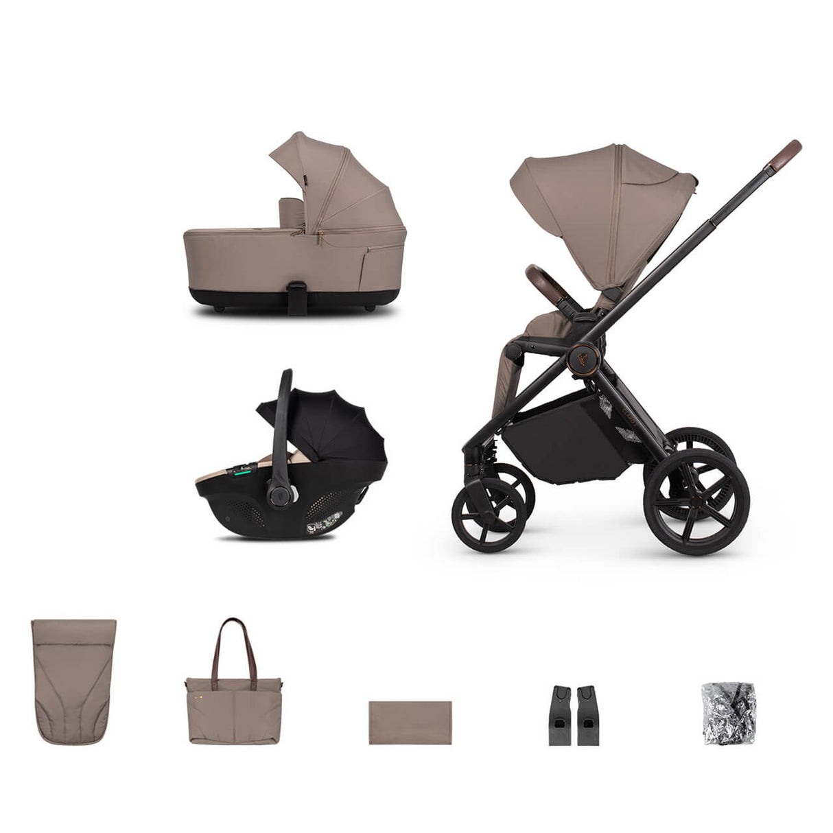 Venicci Claro 2 Travel System with Tiago Car Seat - Almond