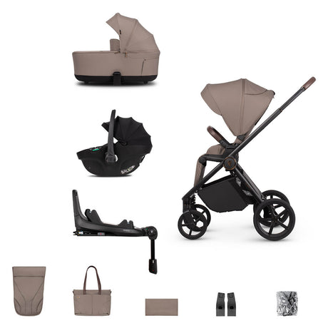 Venicci Claro 2 Travel System with Tiago Car Seat and ISOFIX Base - Almond