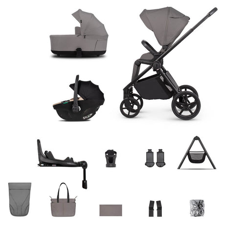 Venicci Claro 2 Plus Travel System with Accessories, Tiago Car Seat & ISOFIX Base - Fog