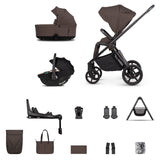 Venicci Claro 2 Plus Travel System with Accessories, Tiago Car Seat & ISOFIX Base - Chocolate