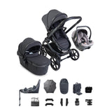 iCandy Peach 8 Complete Bundle with Cocoon 360 and ISOFIX Base - Grey