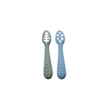 Chewies Silicone Weaning & Training Spoons 2 Pack - Sage/Baby Blue