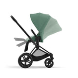 Cybex Priam Travel System with Accessories, Cloud T Car Seat & ISOFIX Base - Leaf Green / Matt Black Frame